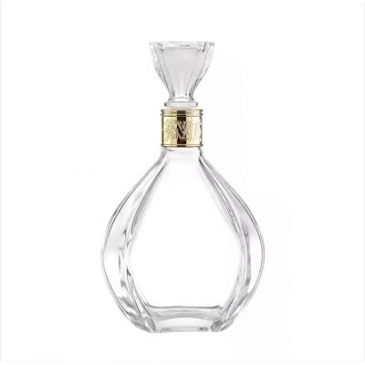 Customized Liquor Whisky Glass Bottle 375ml 500ml Unique Shape Glass Wine Bottle For Tequila Whiskey