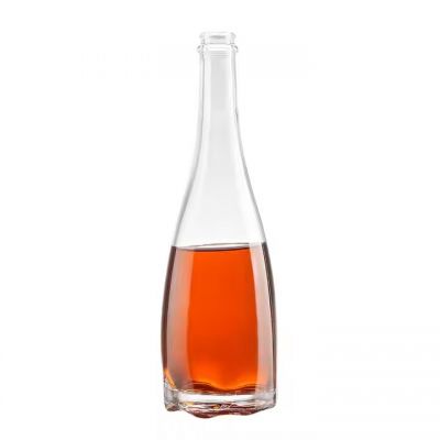 Hot selling wholesale spirits whiskey vodka bottles irregular glass bottles with aluminum caps