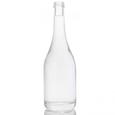 OEM&ODM Hot selling 500ml super flint round shape spirits liquor gin vodka brandy whisky glass bottle with screw caps