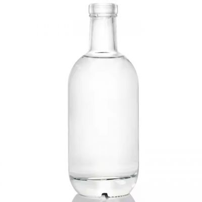 Wholesale Fancy 700ml 750 ml Cylinder Spirit Liquor Bottle transparent vodka whiskey glass bottle with corks