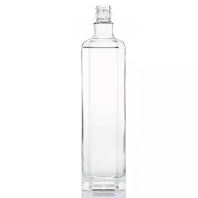 wholesale 750ml Square shape glass wine bottle wine liquor spirit alcohol bottle glass with corks