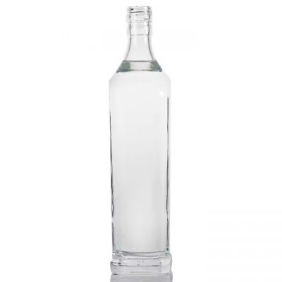 Factory Customized 750ml transparent Spirit Liquor Bottle 750ml Gin Whiskey Wine Vodka Glass Bottle with screw caps
