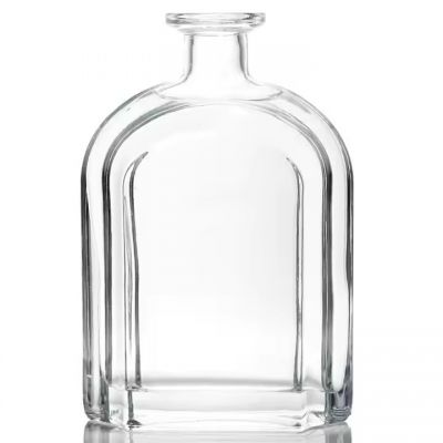 Produce Flat Flask Bottle 200-500ml Clear Glass Bottle for Beverage Wine Liquor