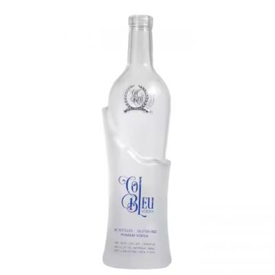 frosted 750ml bottle glass bottle with cork vodka gin glass bottle