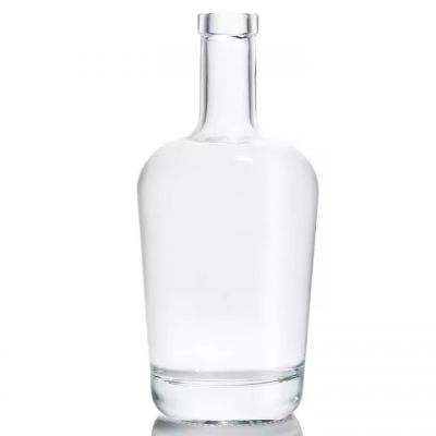 350Ml 500Ml 700Ml 750Ml 1000Ml Classic Design Custom Capacity Empty Smooth Whiskey Transparent Round Vodka Glass Bottle