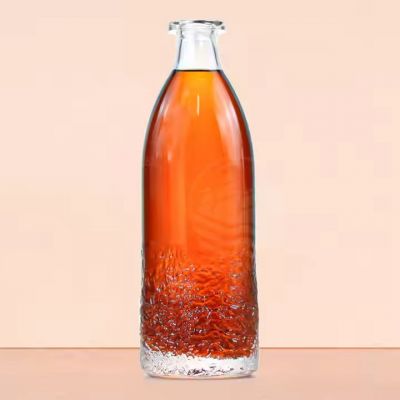 700ML -750ML transparents Glass Bottle For Vodka Gin Rum Tequila Whiskey Whisky Brandy Liquor with hot stamping with flat cap