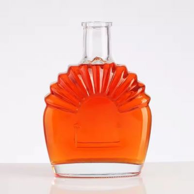 Hot sell top grade personalised custom emboss crystal transparent brandy bottle