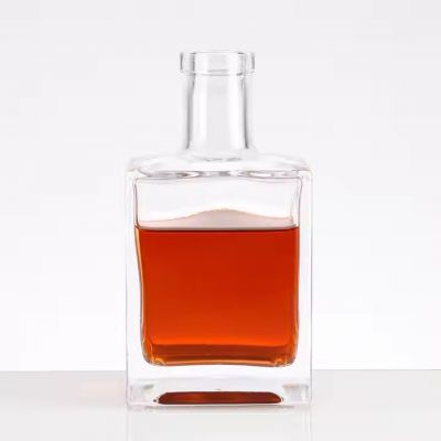 Chinese manufacturers selling transparent mini-square whisky gin glass bottles excellent quality can emboss logo