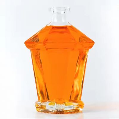 Customized 500ml 700ml 750ml Clear Empty Vodka Liquor Gin Rum Tequila Whiskey Brandy Spirit Glass Bottle With Cork Lid