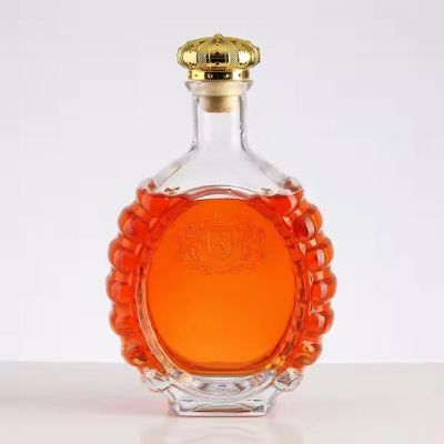 Manufacturer flat 750ml Customized Bouteille En Verre Liquor Bottle Vodka Bottle