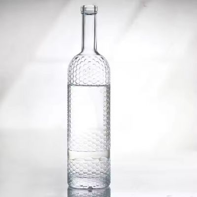 Hot Sales flake surface vodka brandy whisky tequila bottle 200ml 375Ml 500Ml 750Ml Clear Empty