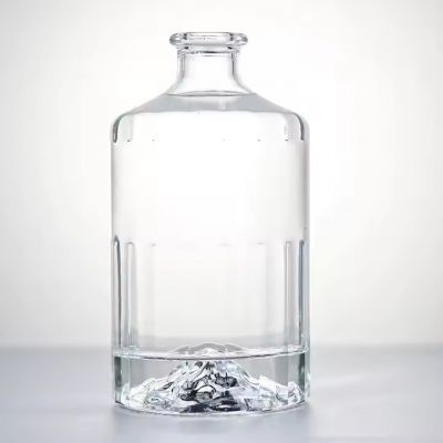 Nice 200ml 375ml 500ml 750ml 1000ml Clear Round Bottom Mountain Shape Empty Flint Glass Wine Vodka Tequila Bottle
