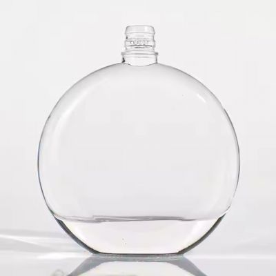Wholesale Custom Flat 300ml Glass Bottle For Vodka/Tequila/Gin/Rum/Whisky/Brandy With Decorations