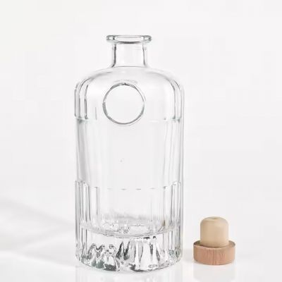 custom made whiskey vodka rum brandy glass bottle liquor bottle with cork glass bottle