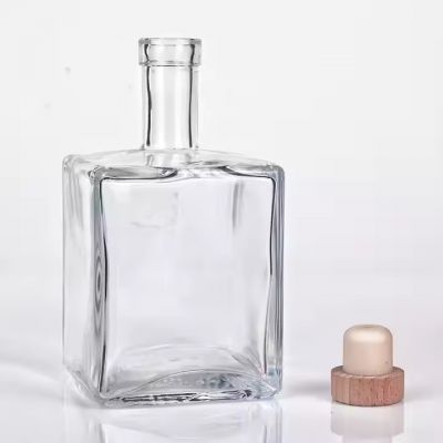 750ml Skull Vodka Rum Spirit Liquor Empty Glass Bottles Custom With Cork