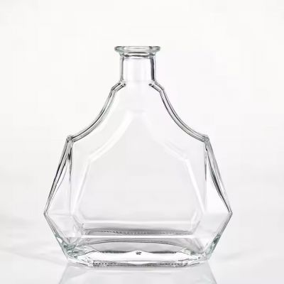 Luxury round Glass Bottles for Whiskey Vodka Brandy Spirits 375ml 500ml 750ml 1000ml Capacity with Cork Top Screw GPI Top Cap