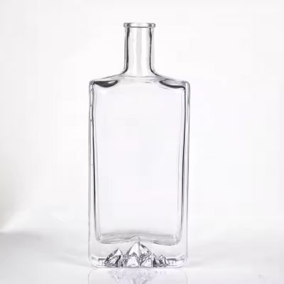 Factory Stocked Recycled 500ml Glass Tequila Bottles Silk Screen Printing With Corks
