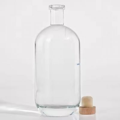 Wholesale Unique Premium Round 750ml Vodka Glass Bottles Antiskid Transparent With Seal