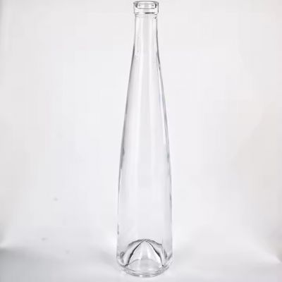 Water Drop type 750 ml cylindrical container Glass bottle Healthy recycling whiskey tequila bottle with bottle cap