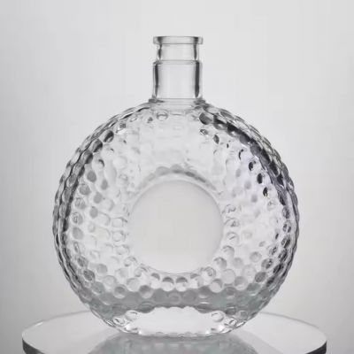 Clear frosted empty 750ml 700ml 500ml vodka whiskey liquor glass bottles with cork lid