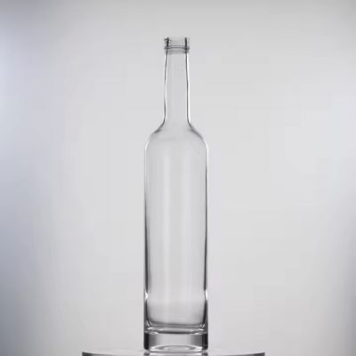 Stylish recyclable Clear 700ml 750ml 1000ml vodka whiskey glass bottles with cork lid