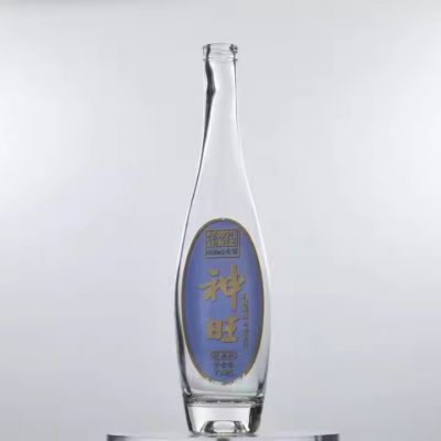Screen printed sealed creative 500ml 700ml 750ml glass bottles for vodka spirits