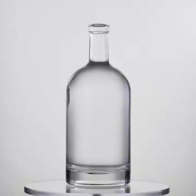 Decoration custom shaped heat shrink 500ml 700ml tequila glass bottles with cork lid