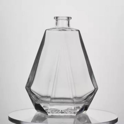 Extra Flint Transparent Unique 500ml 700ml 750ml Vodka Spirits Glass Bottles With Cork Lid