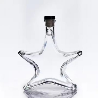 Manufacturer Custom 490ml Transparent Five-pointed Star Glass Bottle