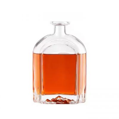 Bottle Factory Custom Glass Liquor Gin Vodka Whisky Bottle with Cork Cap