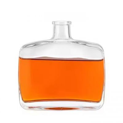 330ml 700ml Factory Custom Square Clear Glass Vodka Gin Rum Tequila Bottle Whiskey Bottles With Cork Cap