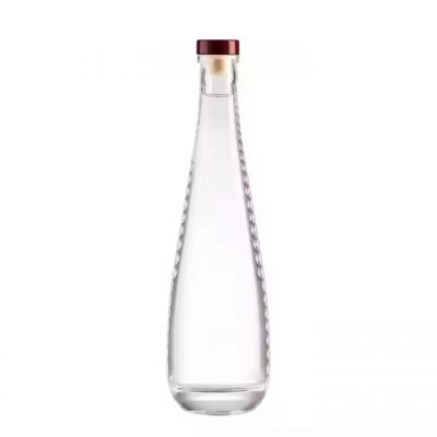 Factory Custom 500ml Vodka Empty clear Glass Bottle with Cork