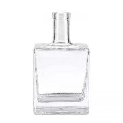 Custom Square 750ml Fruit Wine Empty Glass Bottle Whiskey Vodka Brandy Rum Gin Glass Bottle