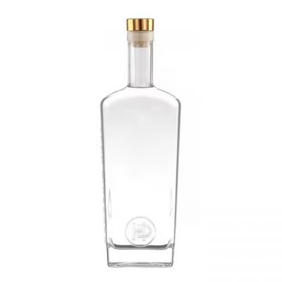 Luxury 500ml 1 Liter Gin Vodka Whisky Tequila Liquor Alcohol Spirits Glass Bottle with Label