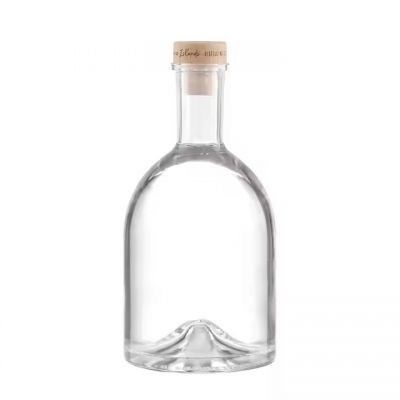 Wholesale Custom 750ml Long Neck Empty Beverages Alcohol Spirit Clear Frosting Wine Bottle Glass Liquor Bottle