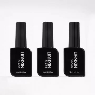 Manufacturers 10ml Customize Glossy Black Unique Square Empty Uv Gel Nail Polish Nottle