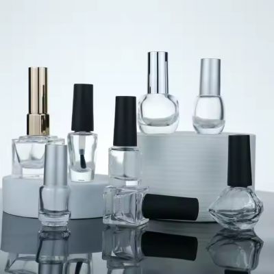 3ml 5ml 7ml 9ml 10ml 11ml 12ml 13ml 14ml 15ml 17ml clear Round square Empty Glass Uv Gel Nail Polish Bottle with Brush