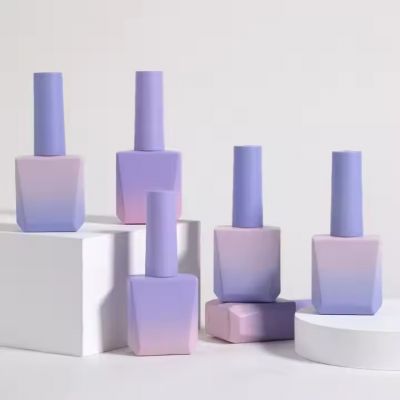 15ml Gradient Purple Empty Nail Polish Bottles Glass Container for Nail Polish Glass Cosmetic Pot Nail Beauty Oil Packing Bottle