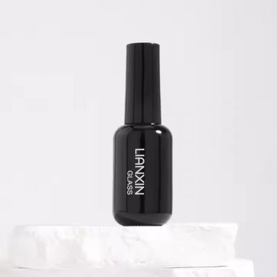 Wholesale 10ml Unique Black Square Uv Gel Nail Lacquer Polish Bottle With Brush and Cap