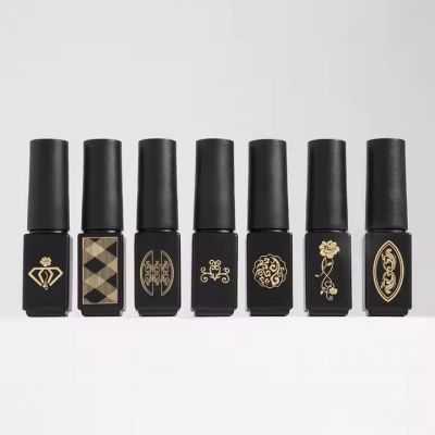 5ml Mini Square Black Glass Empty Polish Nail Oil Bottles Custom Uv Gel Art Empty Bottle