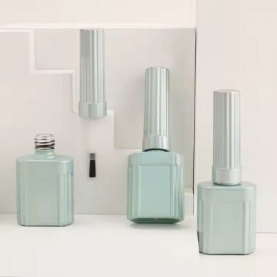 Custom Wholesale High Quality Green Nail Polish Bottle Brush Clear Empty Nail Polish Bottle