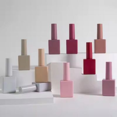 Square 12ml 10 ml Polish Bottle Blue Purple Ice Cream Rectangular Nail Polish Package Glass Bottle