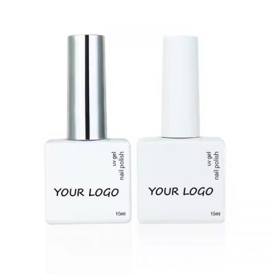 Factory Custom square Glass Gel Polish Bottle Print Empty White Nail Polish Bottle