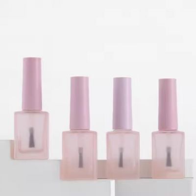 Wholesale Empty Nail Polish Glass Bottle with Brush Luxury Matte Bulk Gel pink Uv Nail Polish Bottle Supplier