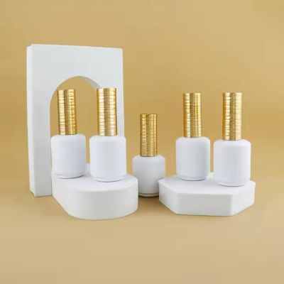 Custom 15m ml Gel Polish Bottle White Empty White Nail Polish Bottle with Brush 15ml