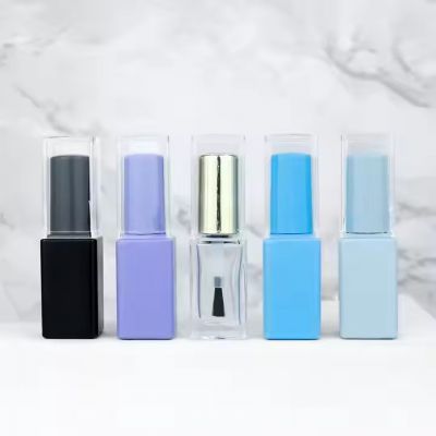 Wholesale Empty Clear Blue Black Cosmetic Nail Polish Glass Bottle with Bruch Packaging 10Ml Empty Polish Bottles