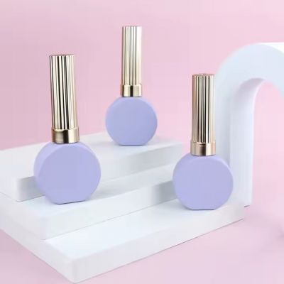 14ml Custom Made Printed Nail Art Liner Glue Uv Gel Glass Purple Empty Nail Polish Bottle With Brush