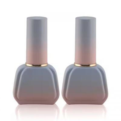 Wholesale Custom 10ml 12ml pink Empty Nail Polish Glass Bottle for Uv Gel Polish Container