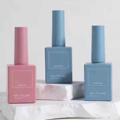 Empty Nail Polish Bottle with Round Brush 15ml square Custom Color Glass Gel Colocap Nail Polish Bottles