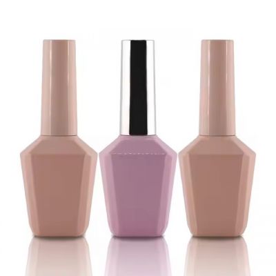 Factory Color Customize Design 10ml 12ml 13ml 15ml square Empty Uv Gel Nail Polish Bottle with Gold Caps